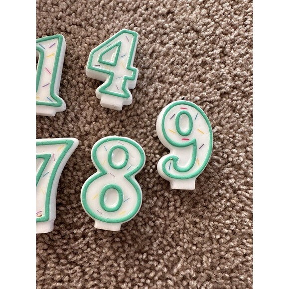 Number Birthday Candles Teal Green Various Numbers - Picture 3 of 3